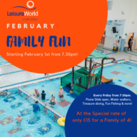 February Family Fun Orange and Blue Family Brunch Party Invitation